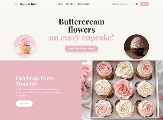 Custom Cupcake Bakery custom website design in Fort Mill NC by Overtop Media Digital Marketing