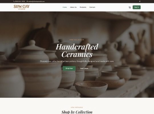 Handcrafted Pottery Studio custom website design in Plaza Midwood NC by Overtop Media Digital Marketing